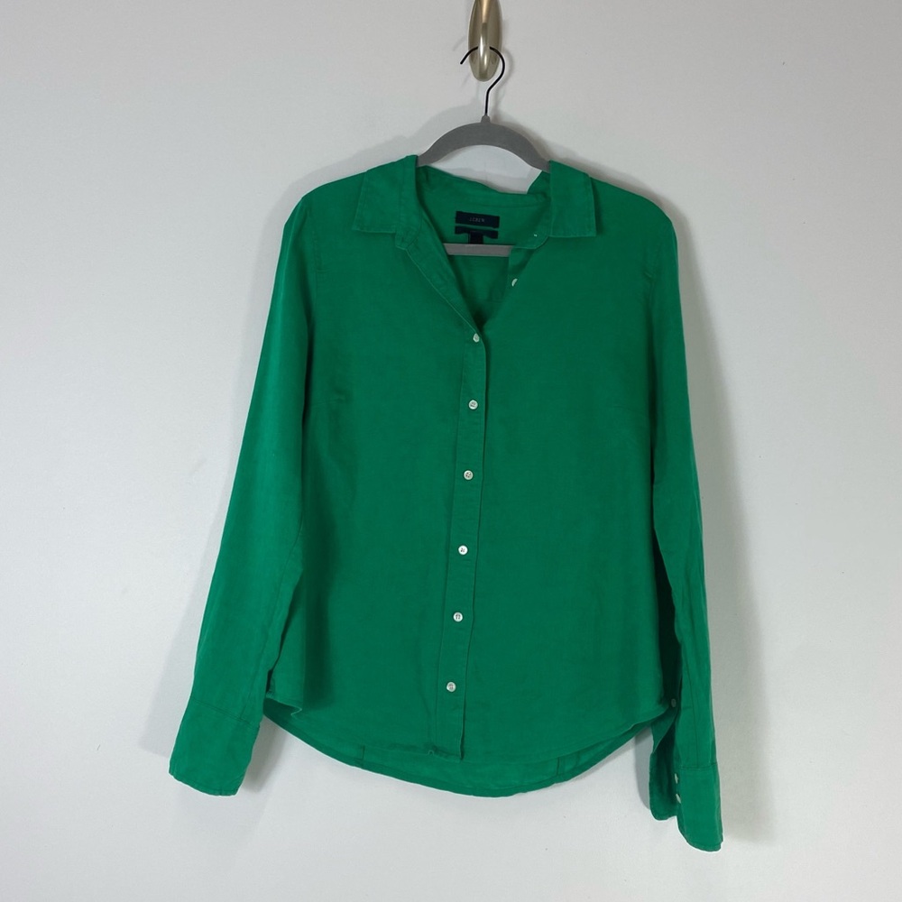 J. Crew Green Button-Down Shirt